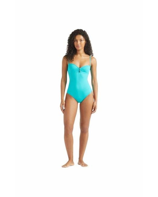 Vilebrequin Blue Bandeau One-Piece Swimsuit Solid