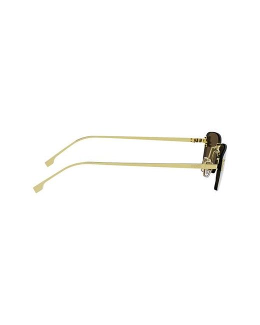 Fendi Brown First Crystal 54Mm Rimless Rectangular Sunglasses
