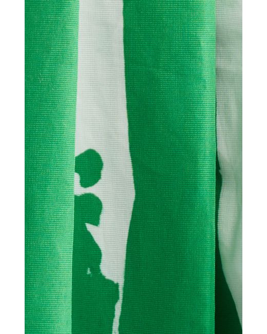 Erdem Green Floral Print Strapless Cocktail Dress