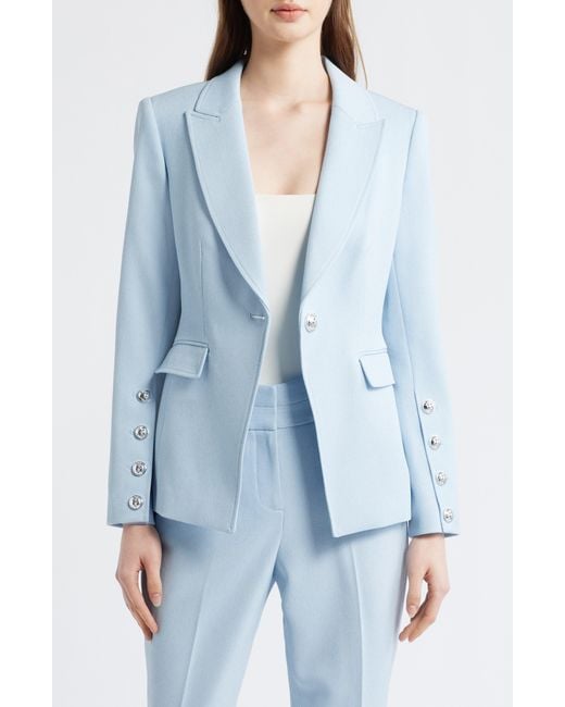 Tahari Blue One-Button Blazer