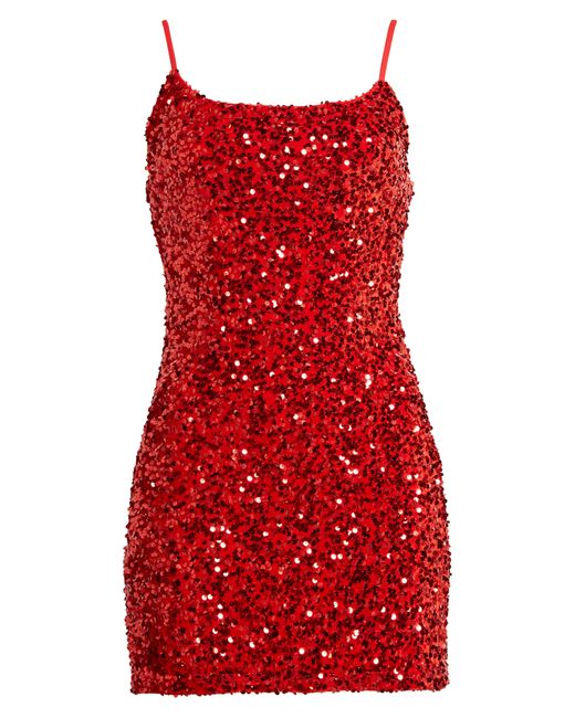 BP. Red Night Out Sequin Camisole Dress