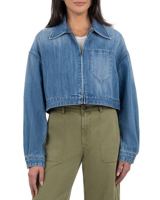 Kut From The Kloth Blue Luna Oversize Crop Denim Jacket