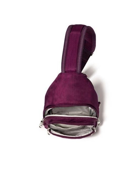 Baggallini Purple Securtex Anti-Theft Daytripper Sling Bag