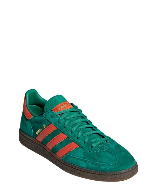 Adidas Green Handball Spezial Leather-trimmed Suede Sneakers for men