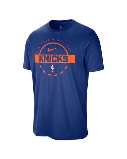 Nike Blue New York Knicks Authentic Practice T-Shirt for men