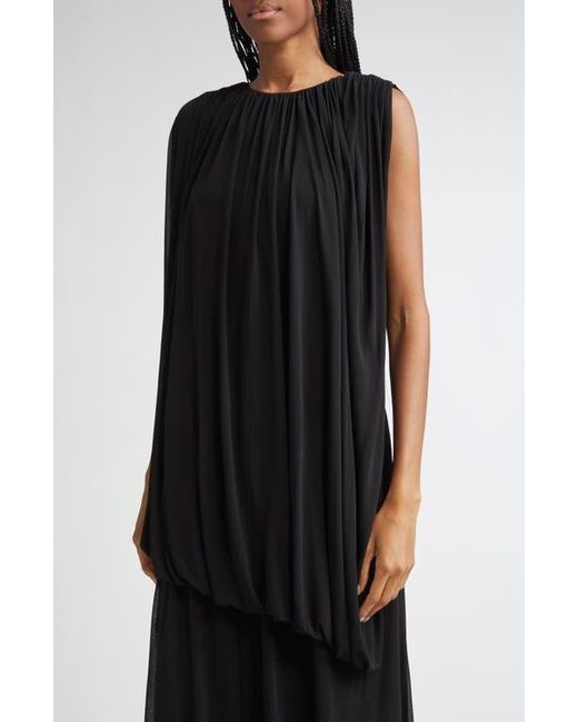 Giambattista Valli Black Draped One-Shoulder Gown