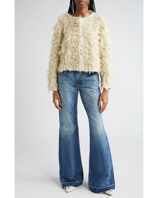 Stella McCartney Natural shaggy Linen & Cotton Fringe Jacket