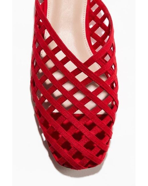 H&M Red Interwoven Mules