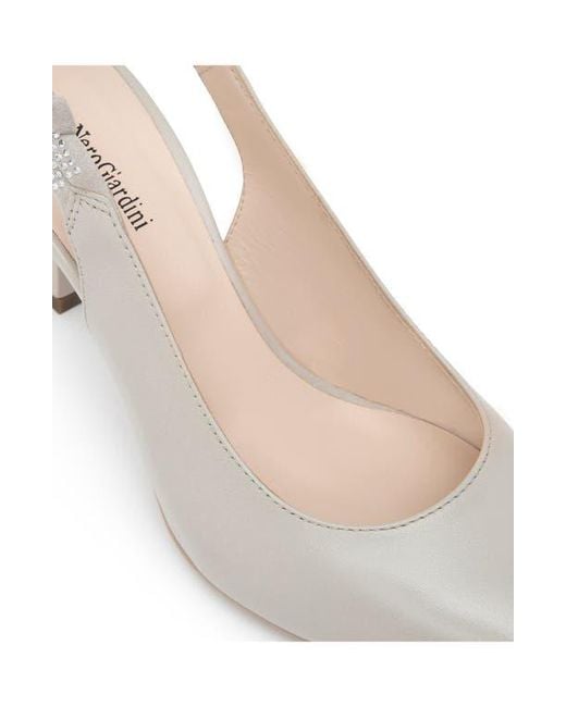 Nero Giardini White Pointed Toe Slingback Pump