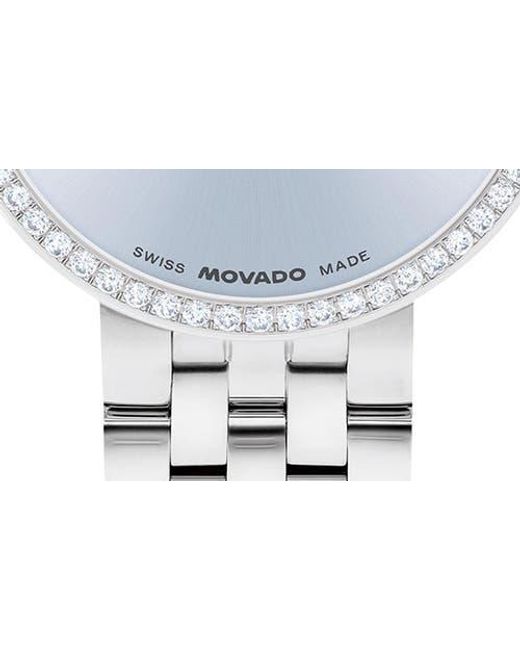 Movado Gray Museum Classic Lab Grown Diamond Bracelet Watch, 29.5Mm