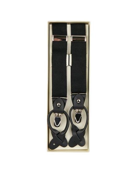 Brooklyn Brigade Black Solid Web Adjustable Suspenders for men