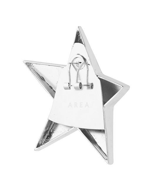 Area Metallic Crystal Asymmetric Star Stud Earrings