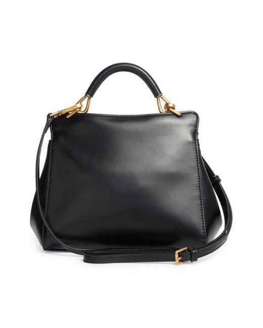 JW PEI Black Lucia Faux Leather Top Handle Bag