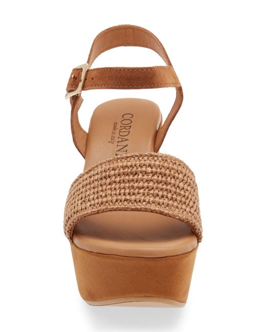 Cordani Brown Liona Raffia Platform Sandal