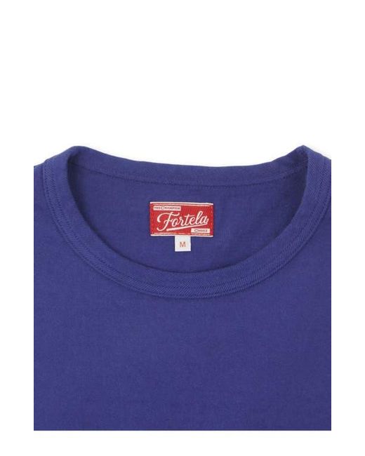 Fortela Blue Tubejp Cotton Chest Pocket T-Shirt for men