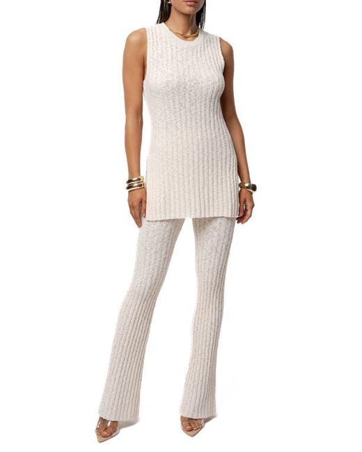 JLUXLABEL Natural Lanah Rib Knit Flare Pants