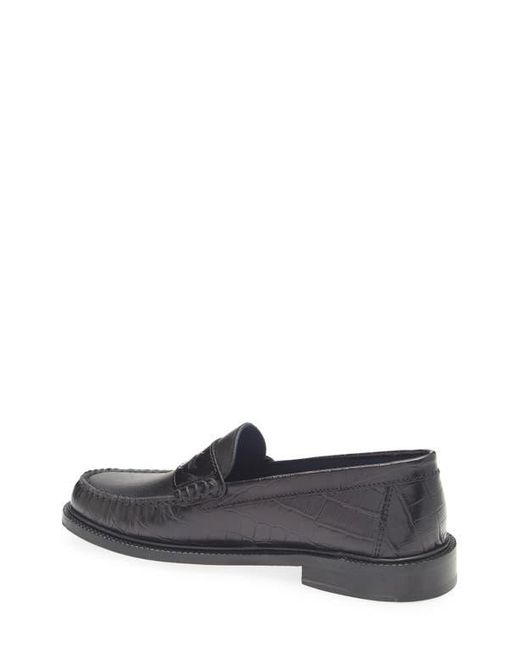VINNY'S Black Yardee Penny Loafer for men
