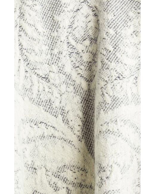 Etro White Paisley Jacquard Wool Cape