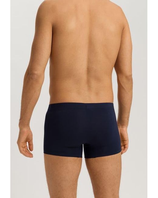 Hanro Blue Cotton Essentials 2-Pack Cotton Boxer Briefs With Covered Waistband for men