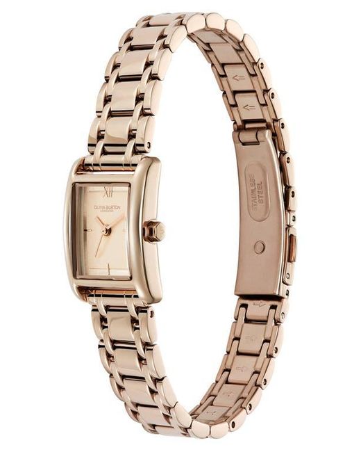 Olivia Burton Metallic Mini Grove Rectangular Bracelet Watch, 16Mm