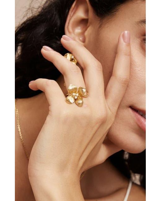 Retro Chic Multicolor Iris Blossom Ring