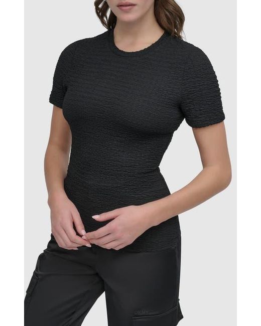 DKNY Black Textured T-Shirt