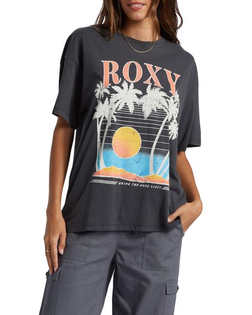 Roxy Black Bring The Good Vibes Graphic T-shirt