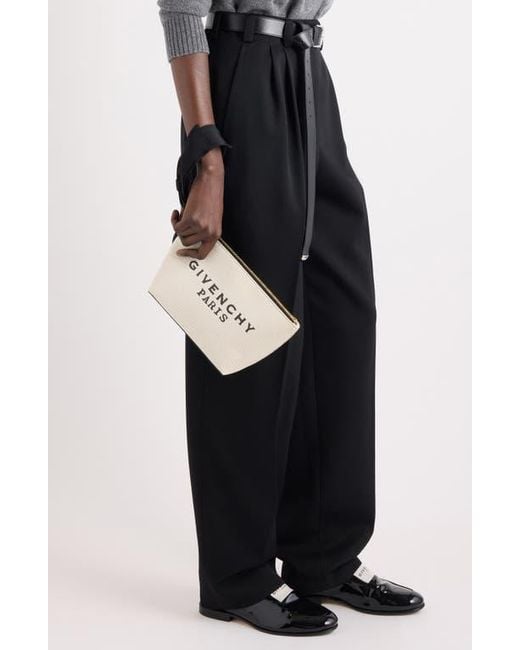 Givenchy Natural Small Logo Canvas Wristlet Pouch