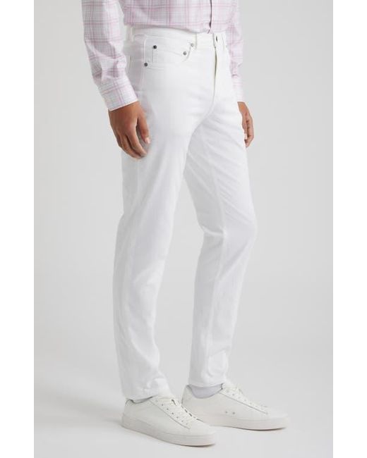 Bugatchi White Stretch Cotton Pants for men