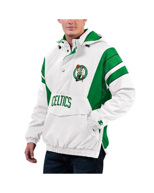 Starter Boston Celtics Home Team Hoodie Half zip Jacket At