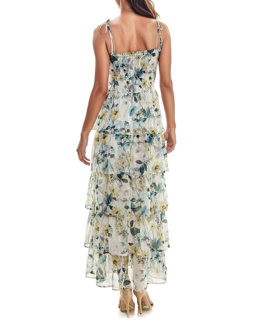 Socialite Green Floral Tiered Maxi Sundress