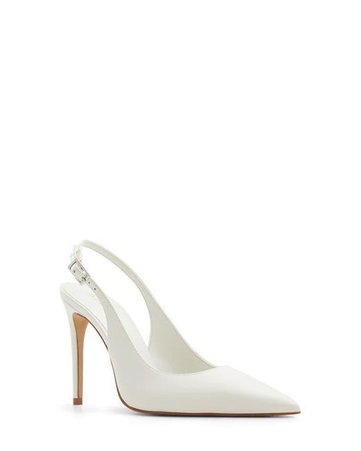 ALDO White Stessy Slingback Pointed Toe Pump