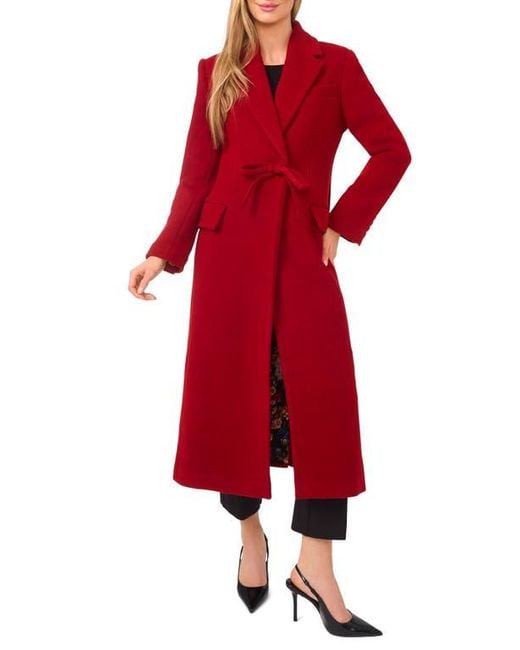 Ted Baker Red Bow Wool Blend Longline Coat