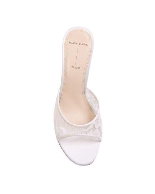 Black Suede Studio White Celeste 80 Mule