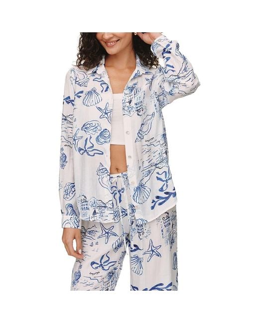 Bella Dahl Blue Classic Button-Up Top