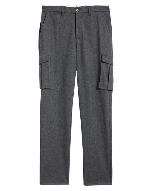 Bugatchi Gray Brushed Knit Flat Front Cargo Pants for men