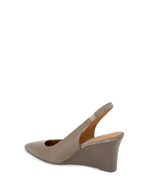 Andre Assous Brown Laina Slingback Wedge Pump