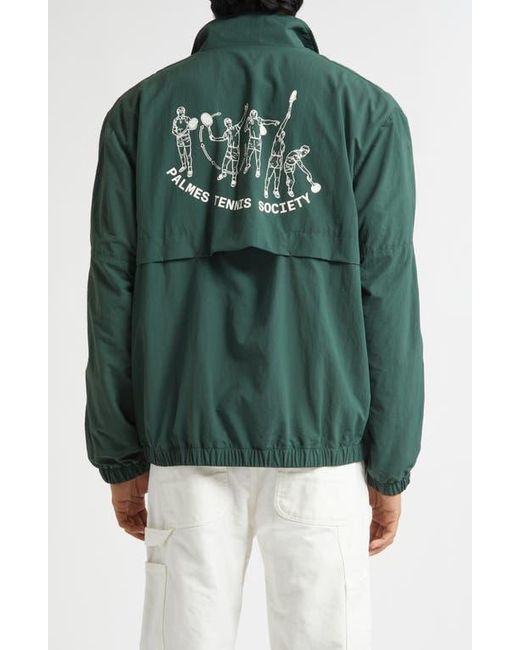 Palmes Green Practice Recycled Nylon Track Jacket for men