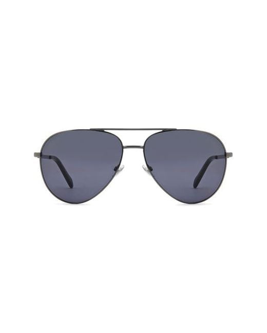 Fossil Blue 60Mm Pilot Sunglasses for men