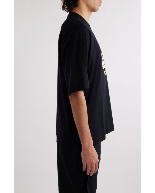 Givenchy Black New Studio Fit Oversize Logo Graphic T-shirt for men