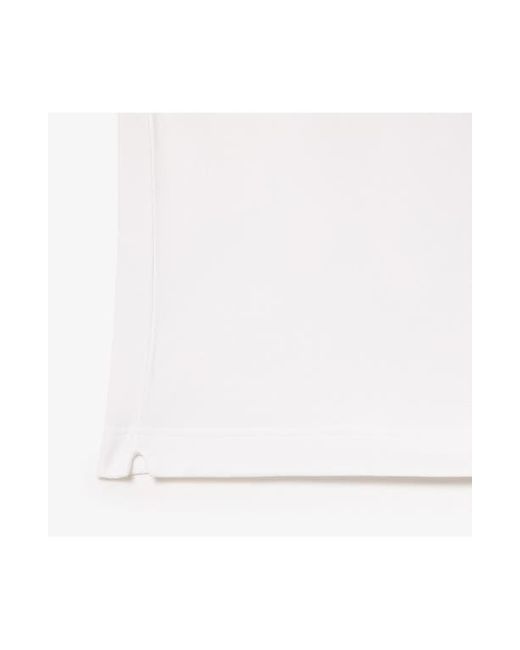 Lacoste White Small Croc Polo for men