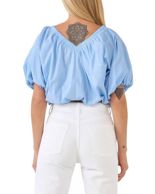 Endless Rose Blue Puff Crop Blouse