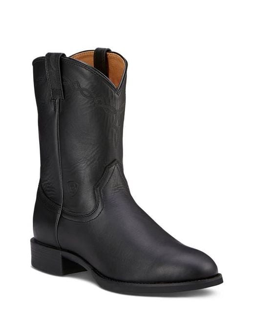Ariat Black Heritage Roper Western Boot for men
