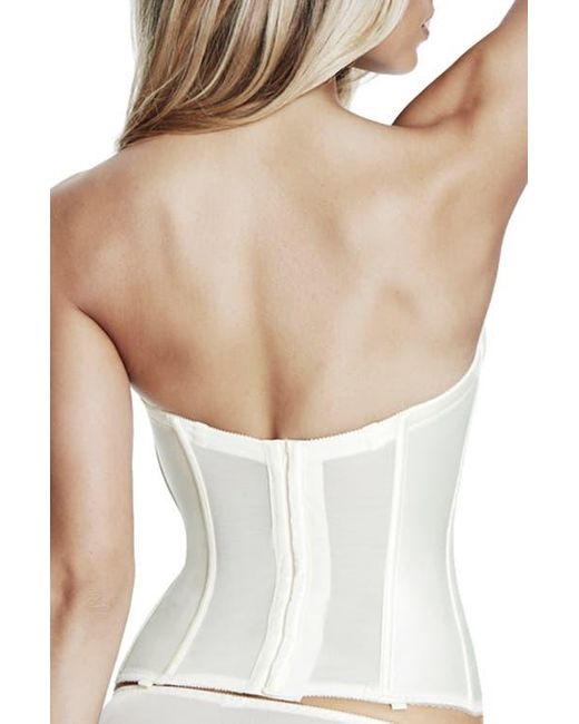 Dominique Intimates White Juliette Satin Low Back Convertible Strapless Corset Longline Bra