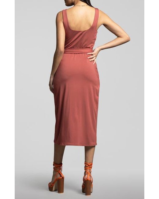 WEEKEND LOS ANGELES Red Aubrielle Sidetie Knit Dress