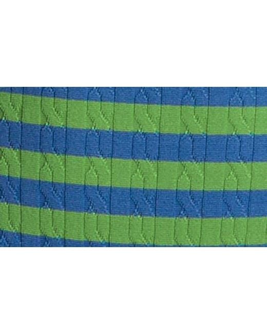 Polo Ralph Lauren Green Stripe Jacquard One-Piece Swimsuit