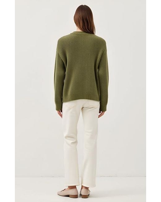 Modenaire Green Ribbed Button Down Cardigan
