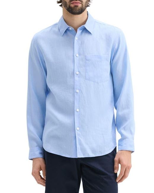 Theory Blue Irving Solid Linen Button-Up Shirt for men