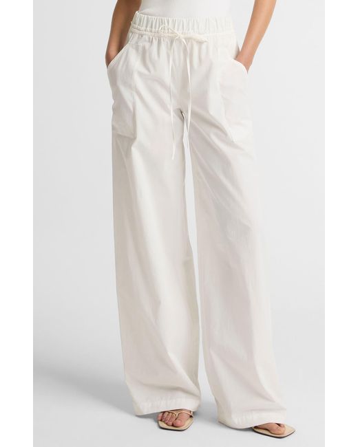 Vince White Cotton Drawstring Pants