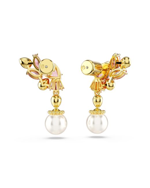 Swarovski White Gema Zirconia & Imitation Pearl Drop Earrings